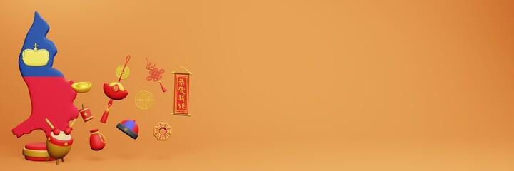 3d rendering of Chinese holiday celebrations in Liechtenstein for social media stories