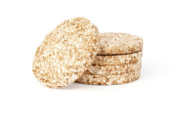 dietary buckwheat loaves isolated on white background.