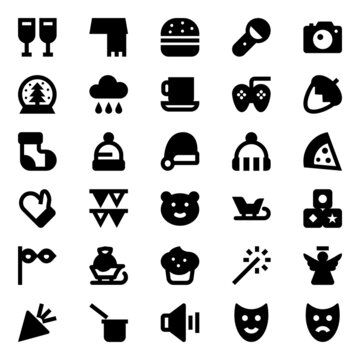 Glyph icons for merry christmas.
