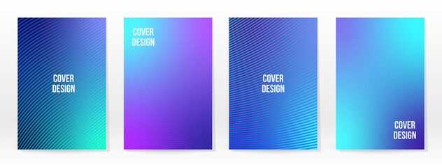 Minimal Poster. Pastel Soft. Blue Gradient Set.