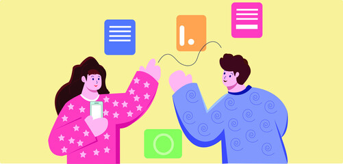 2d illustration business communication concept