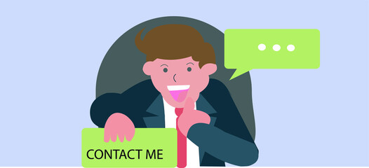 2d illustration contact me concept
