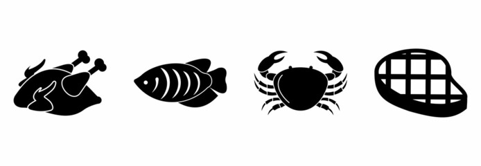 food and nutritions icon set, food and nutritions vector set sign symbol