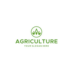 Flat letter mark AGRICULTURE leaf logo design