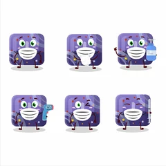 Fotobehang A picture of purple gummy candy I cartoon design style keep staying healthy during a pandemic © kongvector