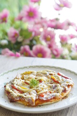 pizza Crab Sticks with beautiful flower