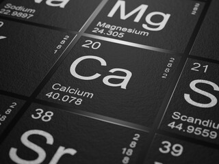 Calcium element from the periodic table black design - obrazy, fototapety, plakaty