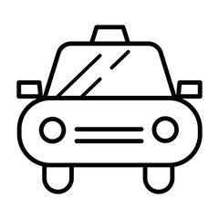 Taxi icon isolated on white background. Vector illustration in flat style