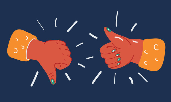 Vector illustration of Humb up thumb down