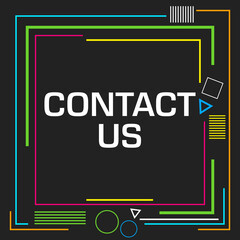 Contact Us Lines Squares Shapes Dark Colorful 