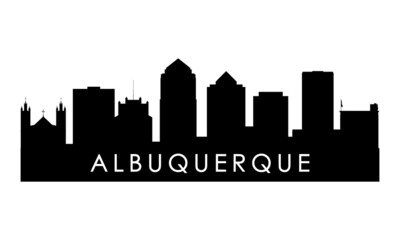 Naklejka premium Albuquerque skyline silhouette. Black Albuquerque design isolated on white background.