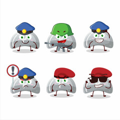 A dedicated Police officer of curve white gummy candy mascot design style