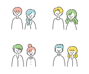 夫婦のイラストセット