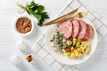 Judd mat gaardebounen, pork neck with broad beans