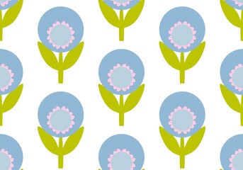 Geometric floral seamless pattern with flower for wallpaper and fabrics and textiles