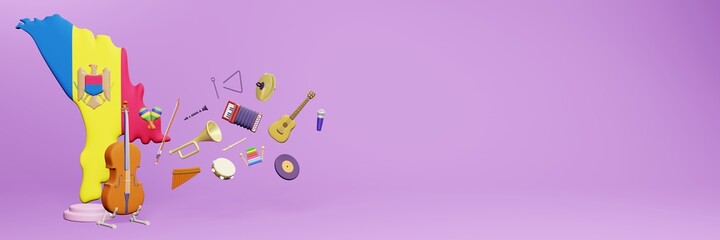3d rendering of musical instrument usage and interest in Moldova
