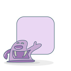 blank note board with monster vector illustration