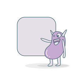 blank note board with monster vector illustration