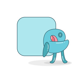 blank note board with monster vector illustration