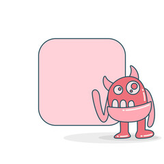 blank note board with monster vector illustration