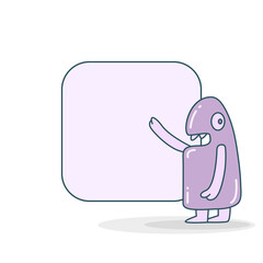 blank note board with monster vector illustration