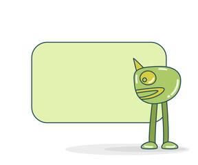blank note board with monster vector illustration