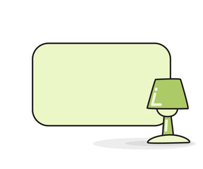 blank note board with lamp vector illustration