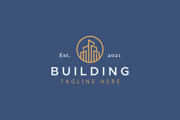 Skyscraper Tower Shape Logo. Real Estate Business. Architecture Creative Idea Branding Design Template.