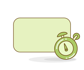 blank note board with alarm clock vector illustration