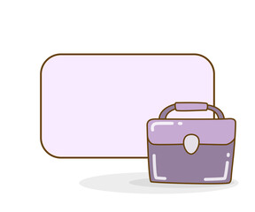 blank note board with briefcase vector illustration