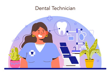 Dentist concept. Dental doctor in uniform treating human teeth
