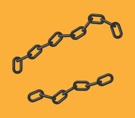 Two fragments of a forged chain. Vector set