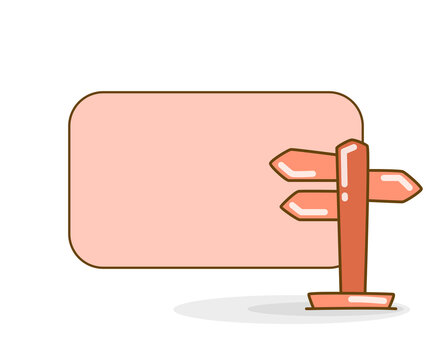 blank note board with steet signpost vector illustration