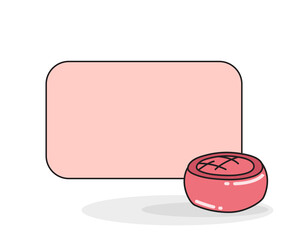 blank note board with stool vector illustration