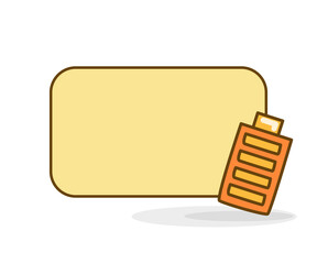 blank note board with battery vector illustration