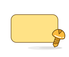 blank note board with bolt vector illustration