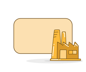 blank note board with factory vector illustration