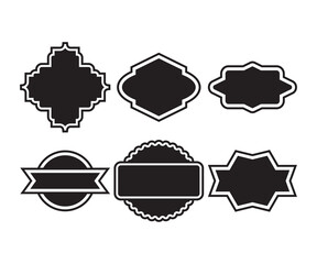 banner and label frame vector set