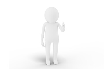 3D Man is Posing with Signs and Symbols