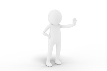 3D Man is Posing with Signs and Symbols