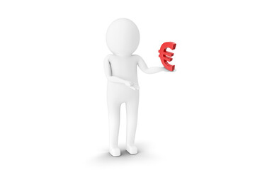 3D Man is Posing with Signs and Symbols