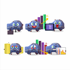 Blue car gummy candy character designs as a trader investment mascot