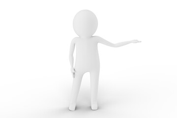 3D Man is Posing with Signs and Symbols