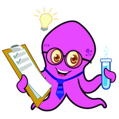 octopus mascot cartoon in vector