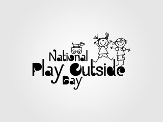 Logo lettering name of National Play Outside Day on November 7th, Vector illustration.