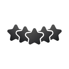 Star icon, ranking mark. Five stars customer product rating review. Stock vector illustration isolated on white background