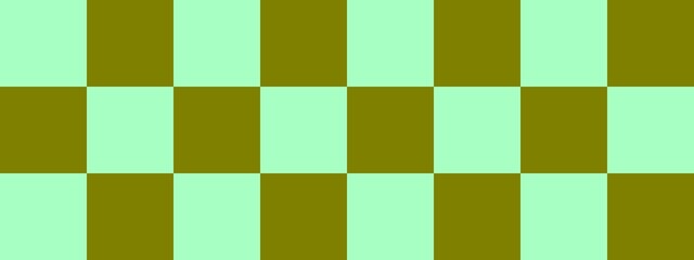 Checkerboard banner. Olive and Mint colors of checkerboard. Big squares, big cells. Chessboard, checkerboard texture. Squares pattern. Background.
