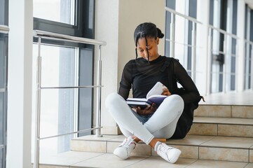 beautiful female african american university student portrait