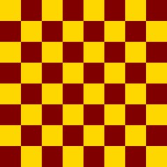 Checkerboard 8 by 8. Maroon and Gold colors of checkerboard. Chessboard, checkerboard texture. Squares pattern. Background.