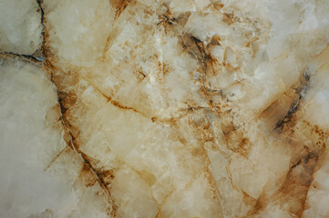 Milky marble texture with brown layers. Rusty stone imitation, background